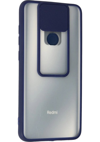 MYT09 Xiaomi Redmi Note 9 Kılıf Palm Buzlu Kamera Sürgülü Silikon - Lacivert modelleri