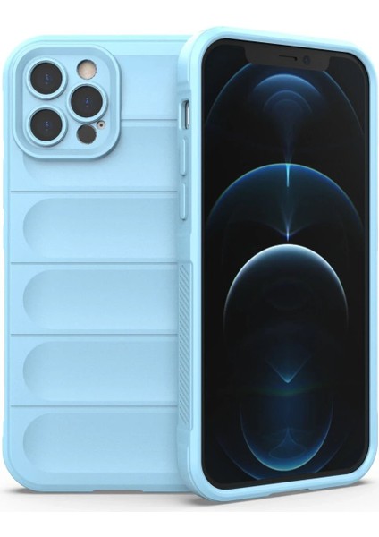MYT09 iPhone 12 Pro Kılıf Optimum Silikon - Sky Blue