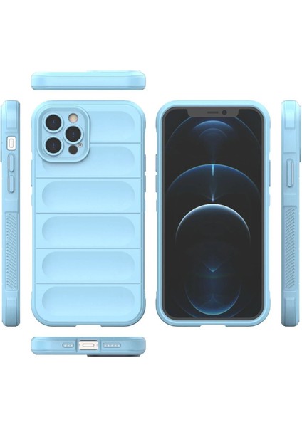 MYT09 iPhone 12 Pro Kılıf Optimum Silikon - Sky Blue modelleri