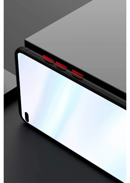 MYT09 Huawei P40 Kılıf Range Yüzüklü Silikon - Siyah-Kırmızı