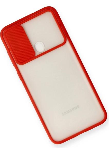 MYT09 Samsung Galaxy A11 Kılıf Palm Buzlu Kamera Sürgülü Silikon - Kırmızı modelleri