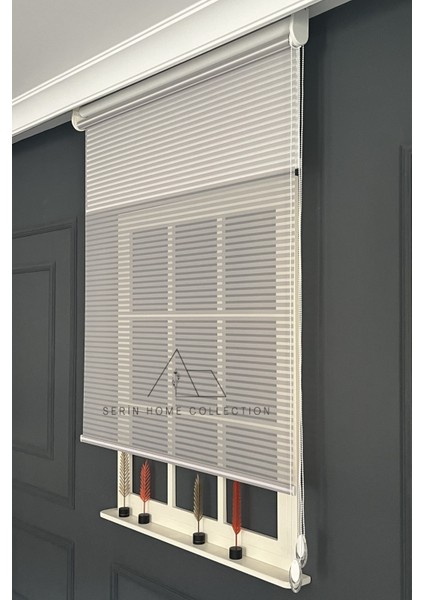 Gri Jaluzi Görünümlü Tül ve Stor Perde (Dayanıklı Alüminyum Kasa) fiyatları