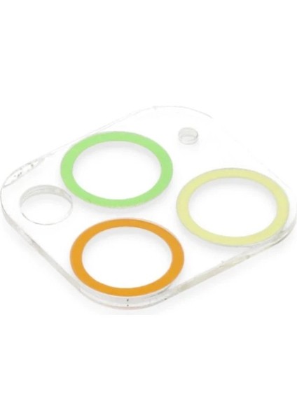 MYT09 iPhone 11 Pro Max Renkli Kamera Lens Koruma Cam - Sarı-Turuncu modelleri