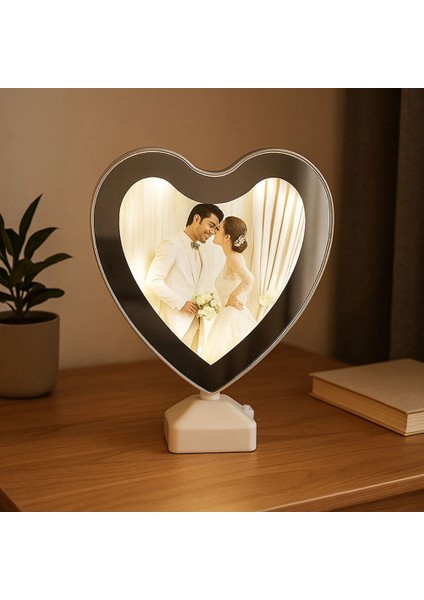LED Işıklı Kalpli Sihirli Ayna
