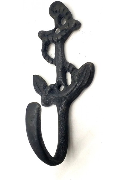 Antika Tarz Dekoratif Pirinç Halatlı, Çapa, Denizci, Gemici Askı - 95X42MM, Oksit