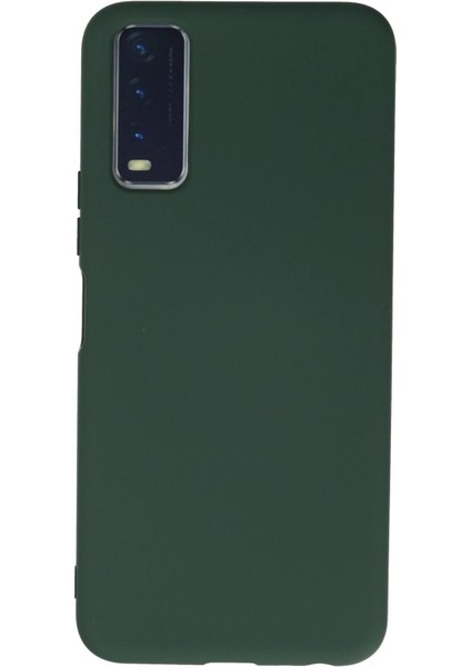 MYT09 Vivo Y11S Kılıf Nano Içi Kadife Silikon - Koyu Yeşil