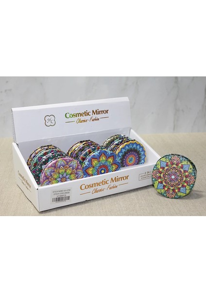 Taşlı El Aynası Yuvarlak Ince ALK3756