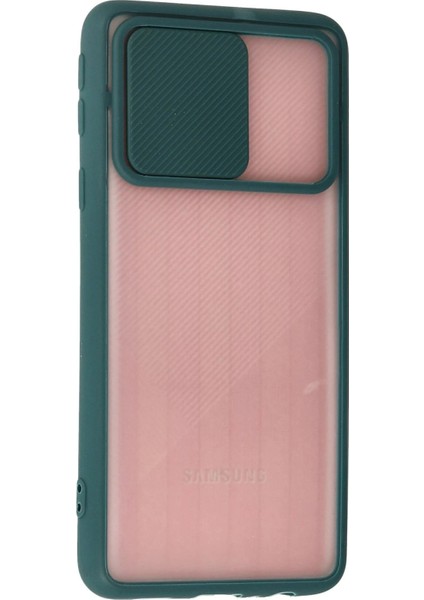 MYT09 Samsung Galaxy A01 Core Kılıf Palm Buzlu Kamera Sürgülü Silikon - Yeşil modelleri