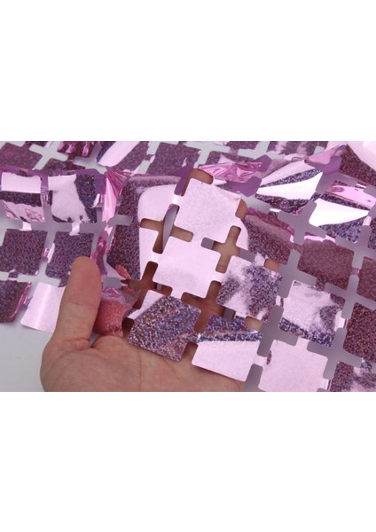 Ekstra Metalize Rose Gold Renk Disko Dikdörtgen Kesim Kapı Perdesi Dekorasyon 1x2 Metre fiyatları