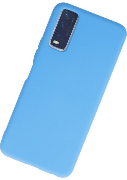 MYT09 Vivo Y11S Kılıf Nano Içi Kadife Silikon - Mavi modelleri