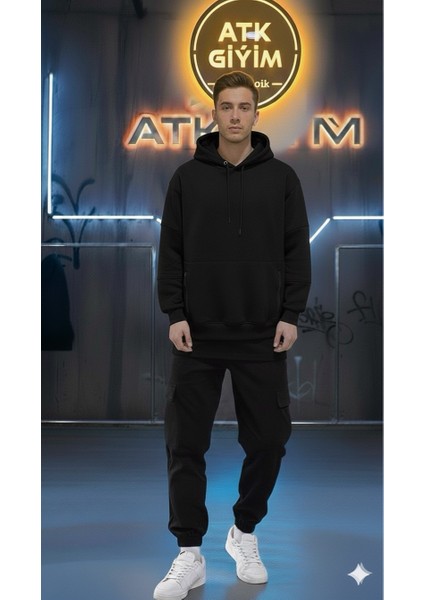 Unisex Relax Fit Rahat Kesim Pamuklu Içi Polarlı Çift Cepli Fermuarlı Beyaz Kapüşonlu Sweatshirt fiyatları