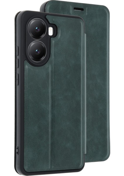 MYT09 Xiaomi Poco X7 Pro Kılıf Flip Cover - Koyu Yeşil