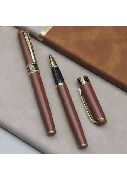 Gold Işlemeli Kahverengi Metal Roller Kalem fiyatları