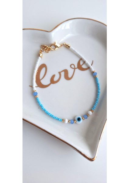 Hediyelik Nazar Boncuklu Bileklik - Mavi modelleri