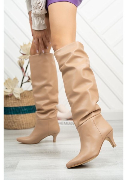 ZRİN-2001 Nut Ince Topuklu Körüklü Premium Kadın Çizme modelleri