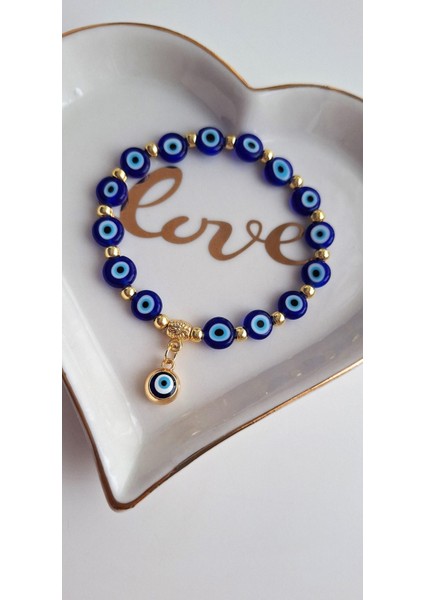 Hediyelik Nazar Boncuklu Koyu Mavi Bileklik modelleri