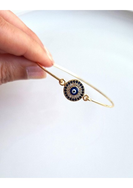 Zirkon Taşlı Nazar Boncuklu Bileklik