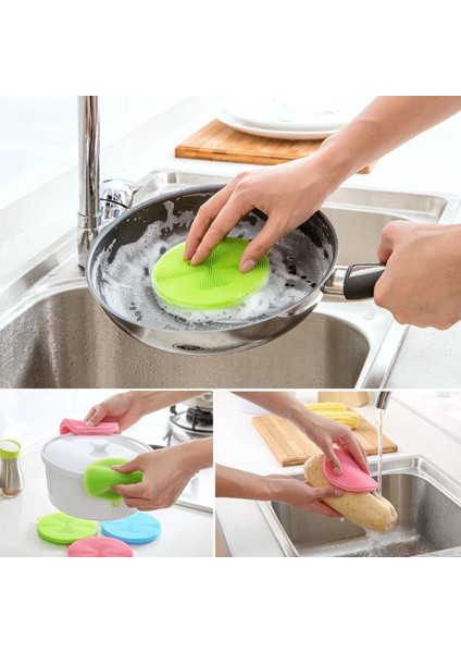 Şişe Temizleme Fırçası + 2 Adet Silikon Bulaşık Fırçası - Nihale Tutacak - 2li Set M5N6A1 fırsatları