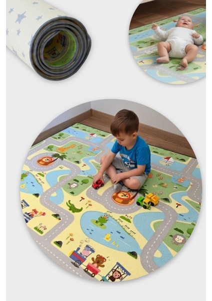 Oyun Matı, 200X140X1 cm Çift Taraflı Rulo Oyun Halısı modelleri