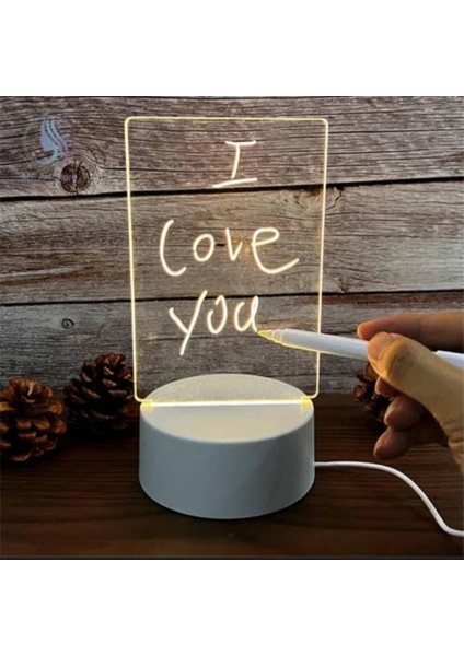 USB Kablolu Işıklı Kendiliğinden Beyaz Kalemli-Silgili Kreatif 3D Görselleştirme LED Lambası modelleri