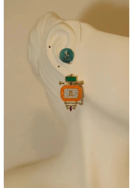 Çelik Turuncu Tasarım Küpe fiyatları