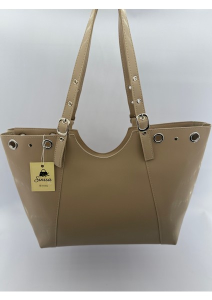 Kadın Halka ve Kemer Toka Detaylı Suni Deri El ve Omuz Çantası