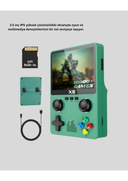 Nrzsnt Retro Taşınabilir Konsol 3.5 IPS Ekran Ergonomik Çift Lr Kontrollü modelleri