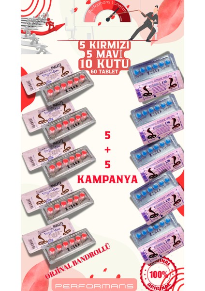 VEGA10 Kobra 5 Kırmızı + 5 Mavi Kampanya 30 Mavi 30 Kırmızı COBRA130MG Hap 100% Performansetkili Erkekleiçin CIALIS_VEGA_LEVITRA_COBRA_VIEGRA_5MG_100MG_20MG_130MG