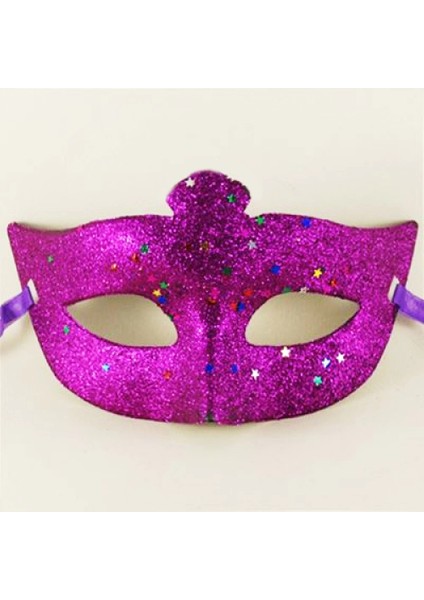 Mor Renk Simli Yıldızlı Kostüm Partisi Maskesi 17X10 fiyatları