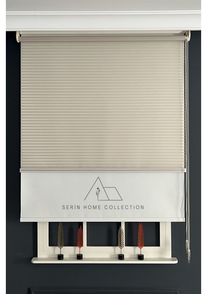 Bej Jaluzi Görünümlü Tül ve Stor Perde (Dayanıklı Alüminyum Kasa) fırsatları