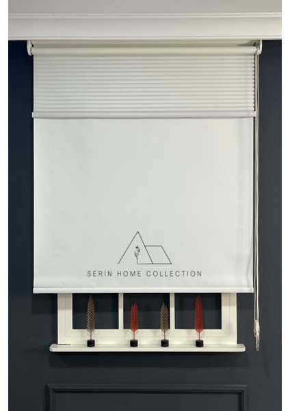 Krem Jaluzi Görünümlü Tül ve Stor Perde (Dayanıklı Alüminyum Kasa) fırsatları