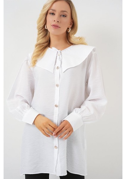 Bebe Yaka Uzun Tunik 5967 - Beyaz fırsatları