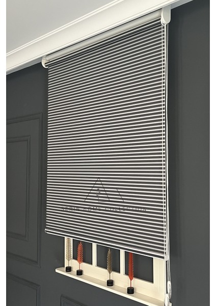 Siyah Jaluzi Görünümlü Tül ve Stor Perde (Dayanıklı Alüminyum Kasa) modelleri