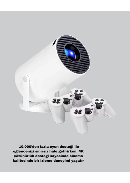 Nrzsnt Projeksiyon Cihazı 4K Destekli Kablosuz Bağlantılı Bluetooth 5.0 indirimleri
