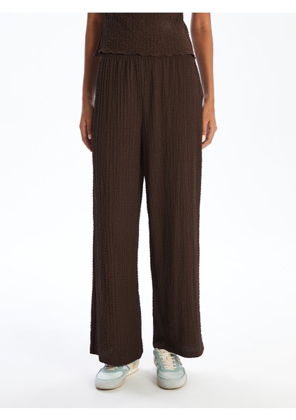 Yeni Sezon Beli Lastikli Dokulu Kadın Pantolon fiyatları