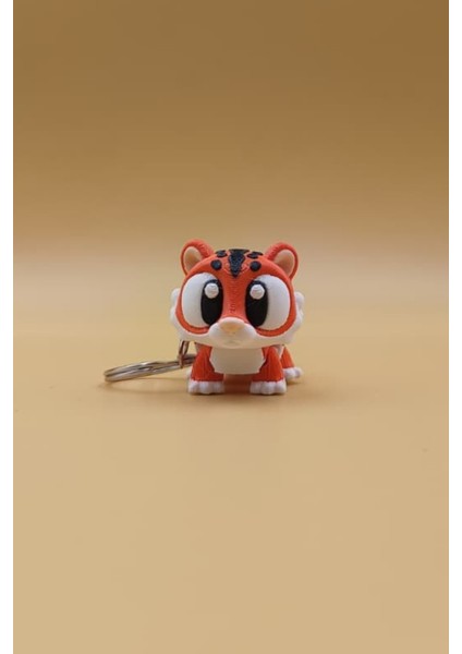 Minik Kaplanın Gücü Yanında - Hareketli Anahtarlık Çanta Süsü Charm