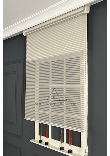 Bej Jaluzi Görünümlü Tül ve Stor Perde (Dayanıklı Alüminyum Kasa) fiyatları