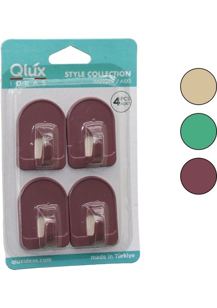 4pcs Dome Askı No-1 Rekli Plastik Yapışkanlı Montaj (5224)