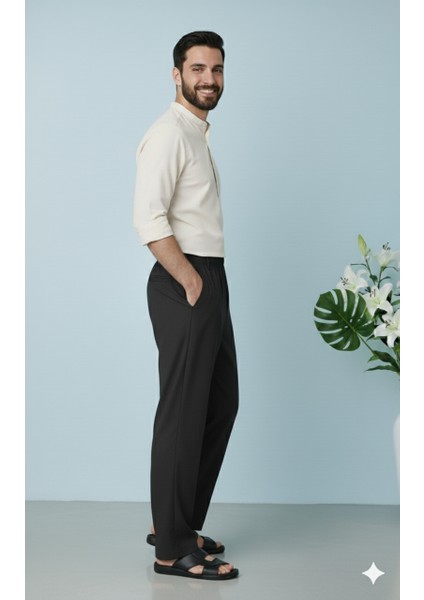 Online Collections Hacı ve Umre için Günlükte Şık Kesim Rahat Kalıp Erkek Şalvar Pantolon Siyah - 2XL fiyatları