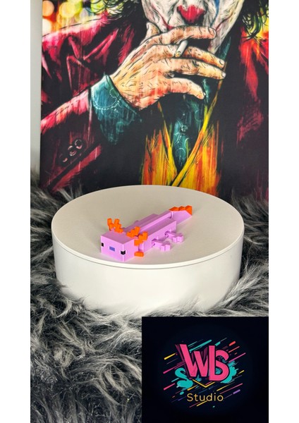 Hareketli Minecraft Axolotl Creeper Figür | Organik | Yeni Nesil Oyuncak