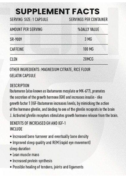 SR-9009 Stenbuterol Zeus Nutrition 60 Kapsül fiyatları