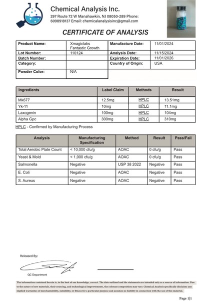 Xmagıclabs Fantastıc Growth MK677 Ibutamoren - YK11 Myostatin - Laxogenin - Alpha Gpc 60 Caps modelleri