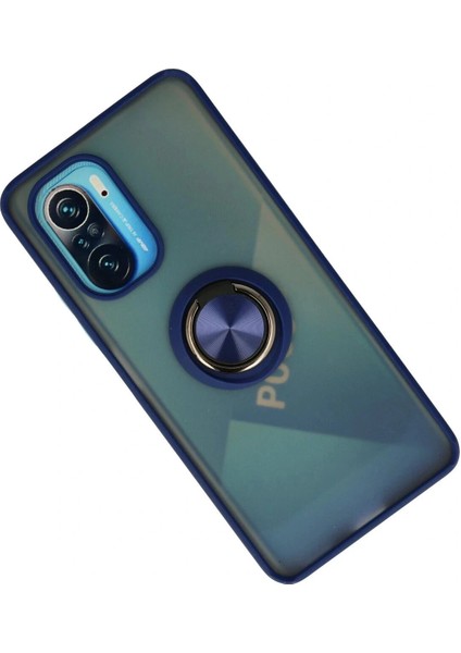 Xiaomi Redmi K40 Kılıf Montreal Yüzüklü Silikon Kapak - Lacivert fiyatları