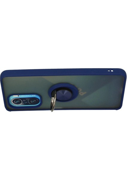 Xiaomi Redmi K40 Kılıf Montreal Yüzüklü Silikon Kapak - Lacivert modelleri