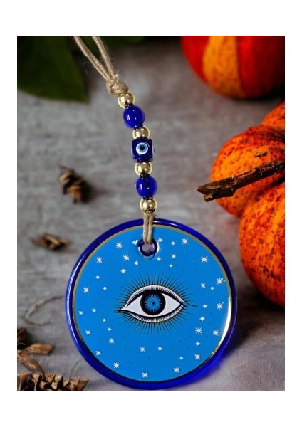 Açık Mavi Yıldız Işlemeli Göz Model Duvar Süsü Nazar Boncuklu Duvar Dekoru fırsatları