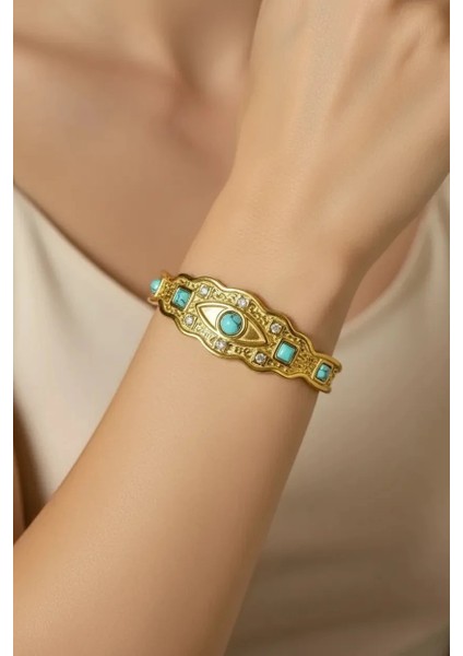 Çelik Mavi Taş Kelepçe