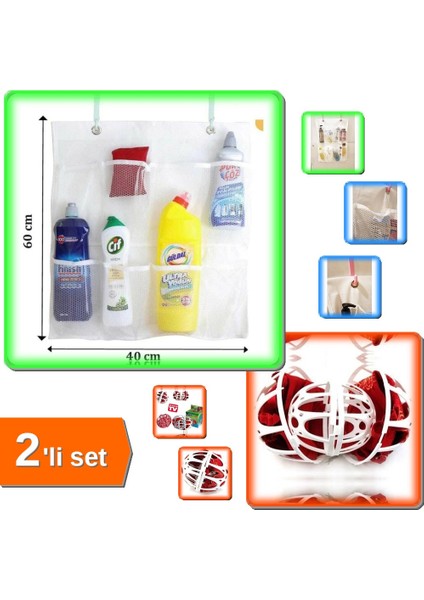 8 Cepli Bebek Beşik Düzenleyici Askılı File Organizer + Sütyen Yıkama Topu Koruyucu - 2li Set R9N2H0