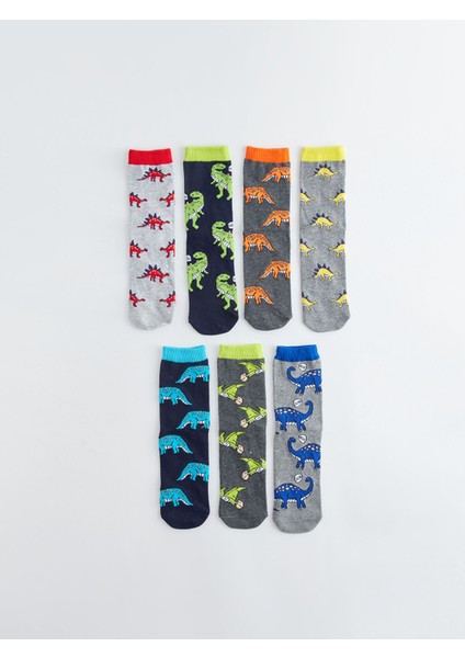 Yeni Sezon Desenli Erkek Çocuk Soket Çocuk 7'li