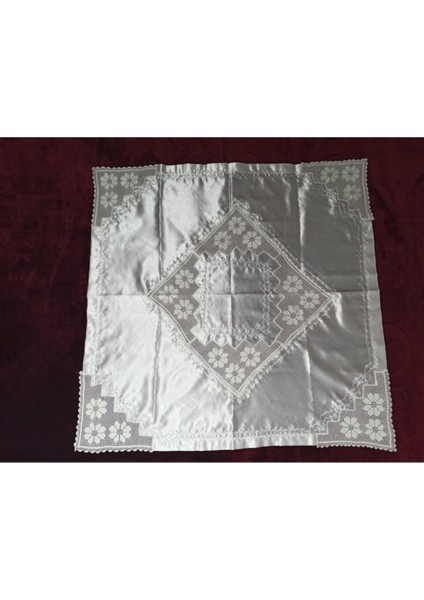 8 Köşeli El Işi Dantel Bohça 100 * 100 cm Boyutunda - 3 Papatya Modeli fiyatları