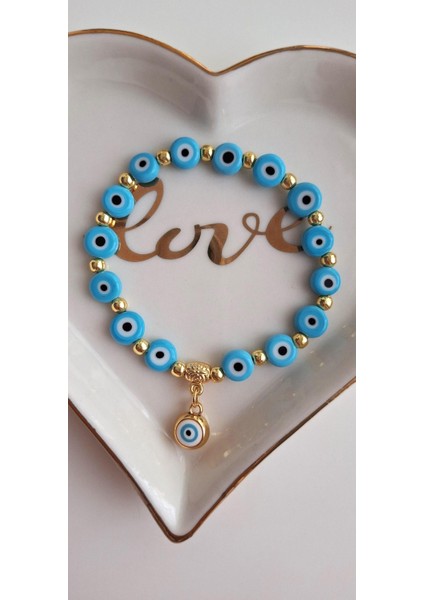 Hediyelik Nazar Boncuklu Şık Bileklik - Mavi